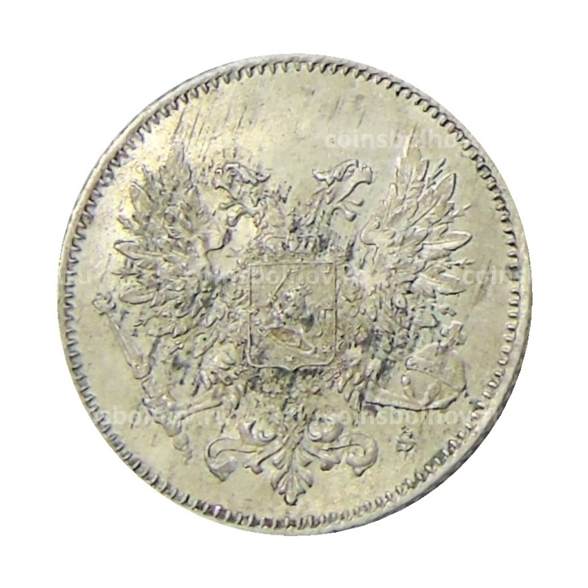 Монета 25 пенни 1917 года Русская Финляндия — Орел без корон (Временное правительство) (вид 2)