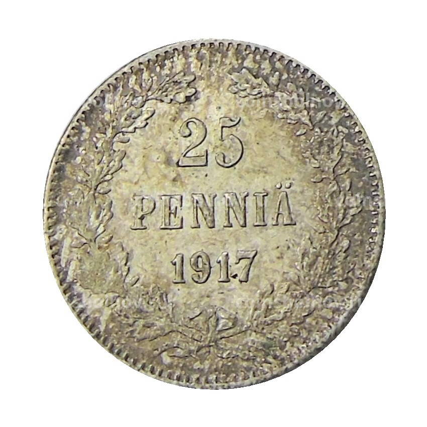 Монета 25 пенни 1917 года Русская Финляндия — Орел без корон (Временное правительство)