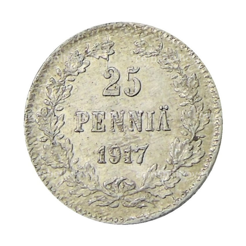 Монета 25 пенни 1917 года Русская Финляндия — Орел без корон (Временное правительство)