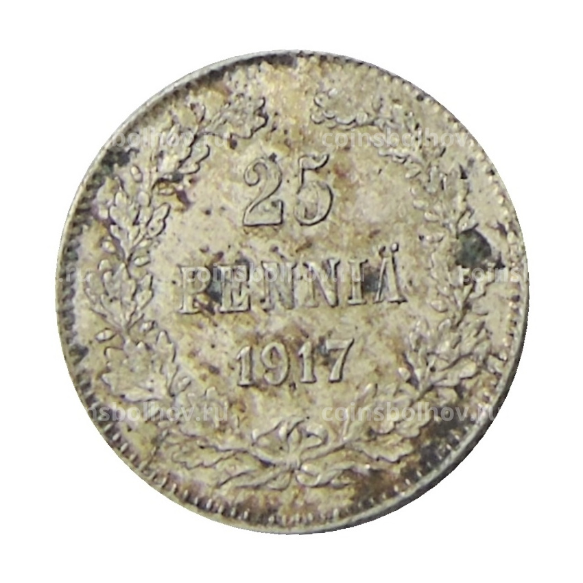 Монета 25 пенни 1917 года Русская Финляндия — Орел без корон (Временное правительство)