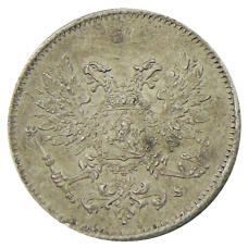 Монета 25 пенни 1917 года Русская Финляндия — Орел без корон (Временное правительство) (реверс)