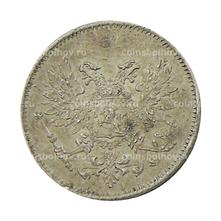 Монета 25 пенни 1917 года Русская Финляндия — Орел без корон (Временное правительство) (вид 2)