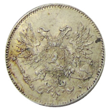 Монета 25 пенни 1917 года Русская Финляндия — Орел без корон (Временное правительство) (реверс)