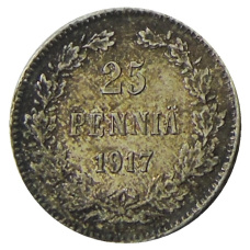 Монета 25 пенни 1917 года Русская Финляндия — Орел без корон (Временное правительство) (аверс)