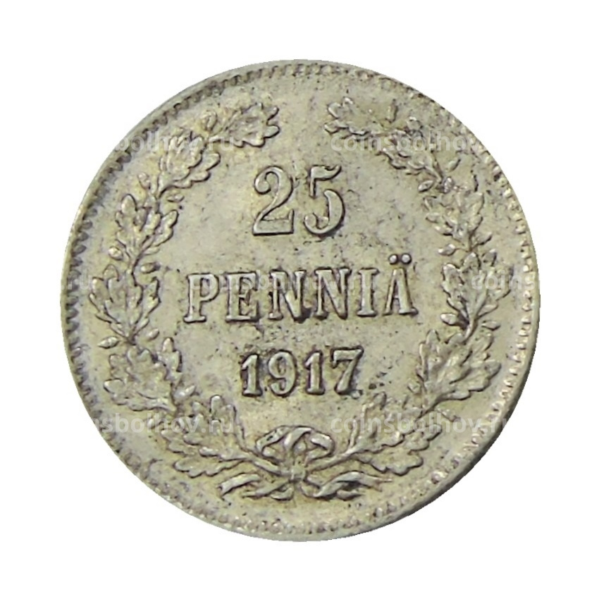 Монета 25 пенни 1917 года Русская Финляндия — Орел без корон (Временное правительство)