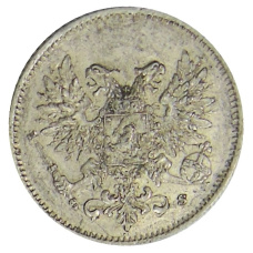 Монета 25 пенни 1917 года Русская Финляндия — Орел без корон (Временное правительство) (реверс)