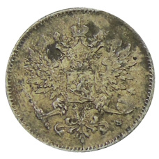 Монета 25 пенни 1917 года Русская Финляндия — Орел без корон (Временное правительство) (реверс)