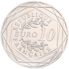 Монета 10 евро 2025 года Франция «50 лет финишу Тур де Франс 1975 на Елисейских Полях» (в буклете) (реверс)