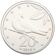 Монета 20 центов 2010 года Острова Кука (аверс)