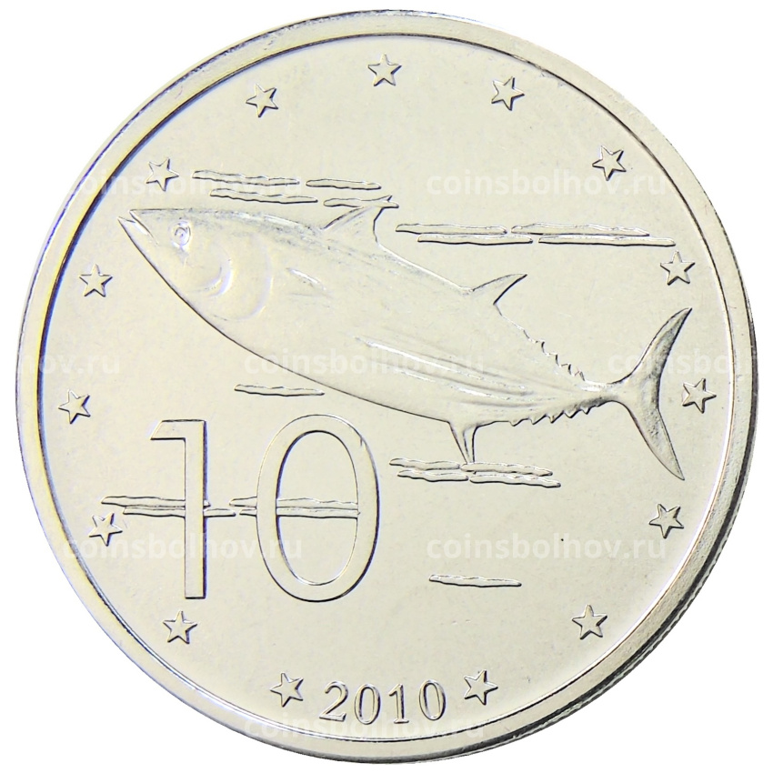 Монета 10 центов 2010 года Острова Кука