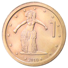 Монета 1 цент 2010 года Острова Кука (аверс)