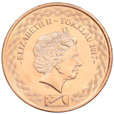 Монета 1 цент 2017 года Токелау (реверс)