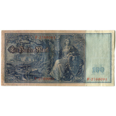 Банкнота 100 марок 1910 года Германия (реверс)