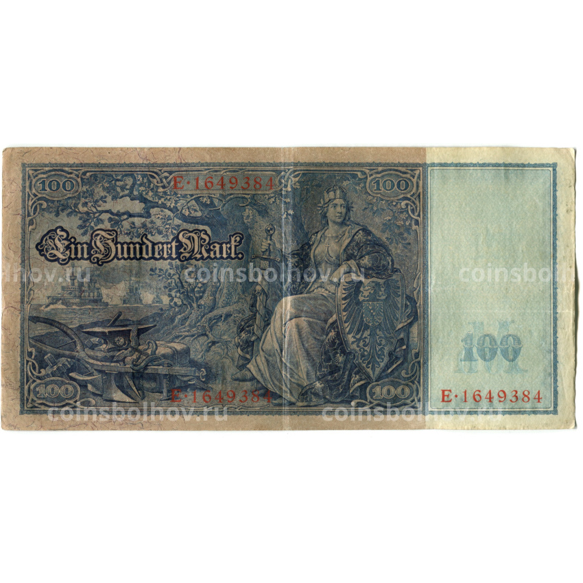 Банкнота 100 марок 1910 года Германия (вид 2)
