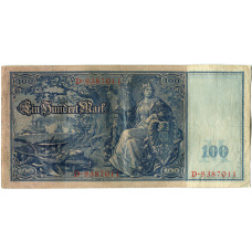 Банкнота 100 марок 1910 года Германия (реверс)