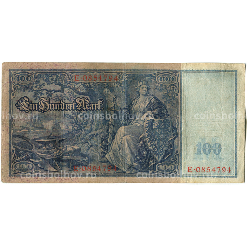 Банкнота 100 марок 1910 года Германия (вид 2)