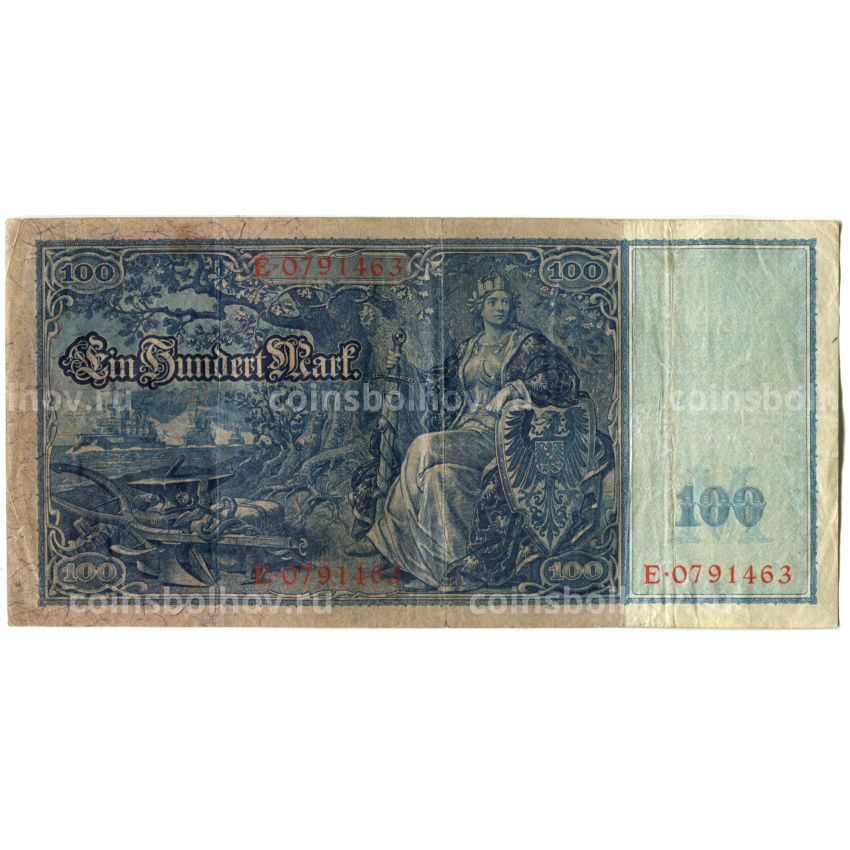 Банкнота 100 марок 1910 года Германия (вид 2)