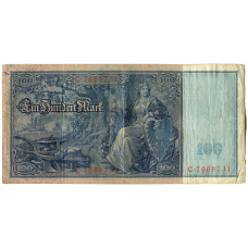 Банкнота 100 марок 1910 года Германия (реверс)