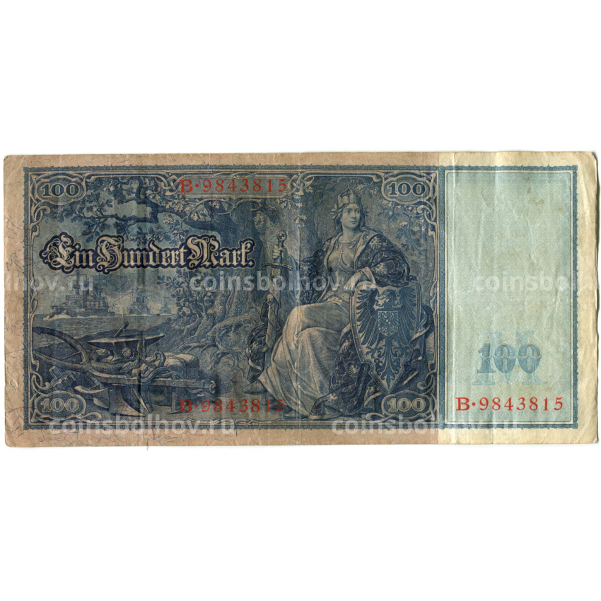 Банкнота 100 марок 1910 года Германия (вид 2)