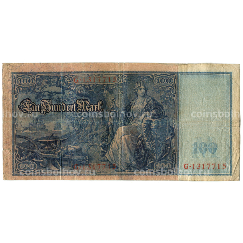 Банкнота 100 марок 1910 года Германия (вид 2)
