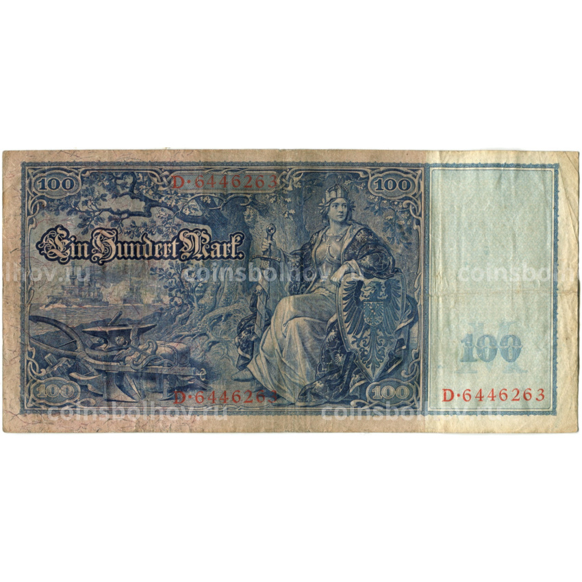 Банкнота 100 марок 1910 года Германия (вид 2)