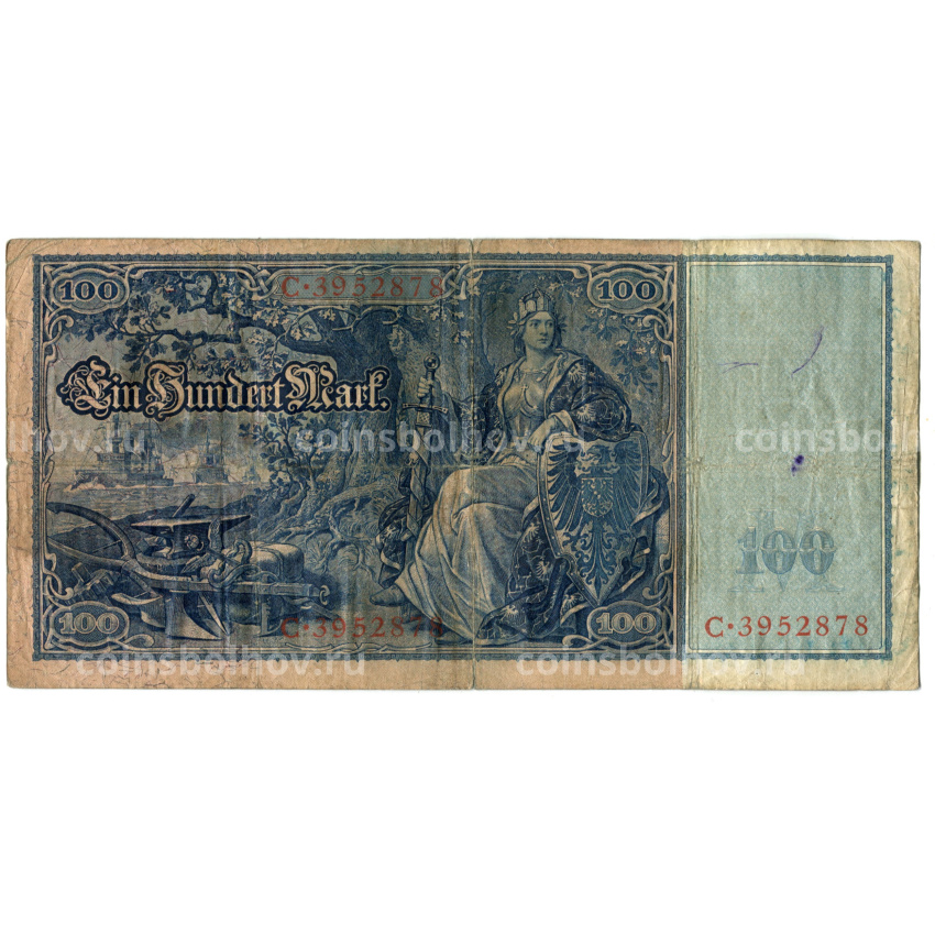 Банкнота 100 марок 1910 года Германия (вид 2)