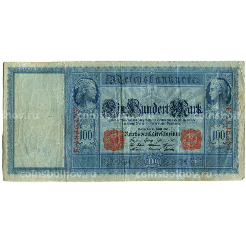 Банкнота 100 марок 1910 года Германия