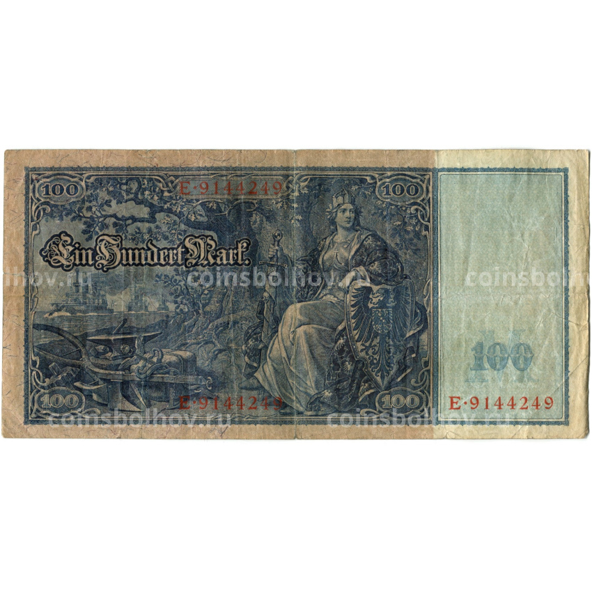 Банкнота 100 марок 1910 года Германия (вид 2)