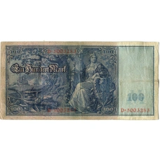 Банкнота 100 марок 1910 года Германия (вид 2)