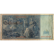 Банкнота 100 марок 1910 года Германия (вид 2)