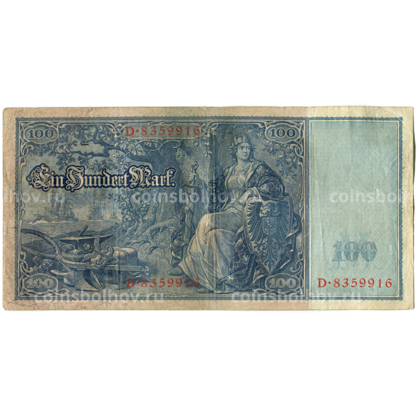 Банкнота 100 марок 1910 года Германия (вид 2)