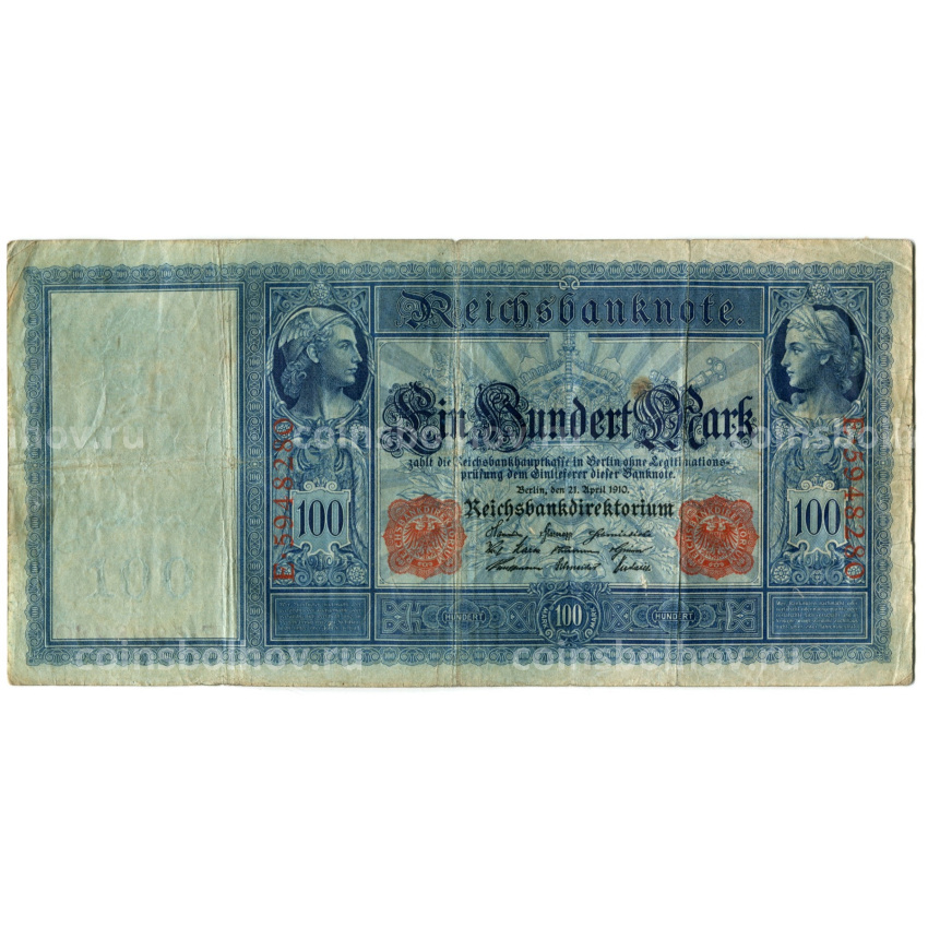 Банкнота 100 марок 1910 года Германия