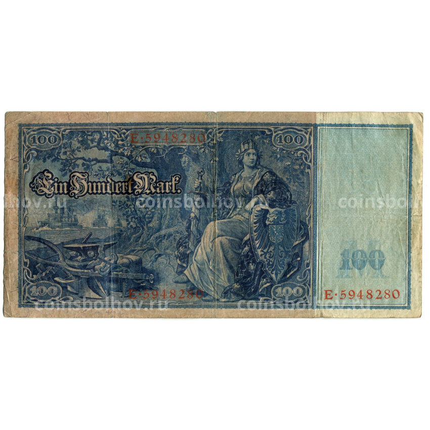 Банкнота 100 марок 1910 года Германия (вид 2)