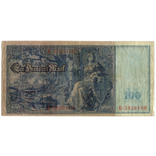 Банкнота 100 марок 1910 года Германия (реверс)