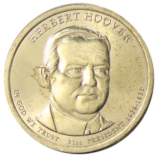 Монета 1 доллар 2014 года D США «31-й президент США Герберт Гувер» (аверс)
