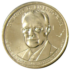 Монета 1 доллар 2015 года D США «34-й президент США Дуайт Эйзенхауэр» (аверс)
