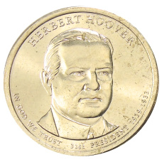 Монета 1 доллар 2014 года D США «31-й президент США Герберт Гувер» (аверс)