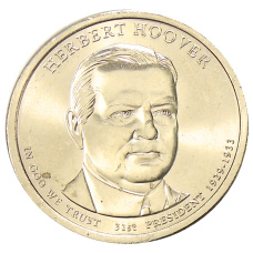 Монета 1 доллар 2014 года D США «31-й президент США Герберт Гувер» (аверс)