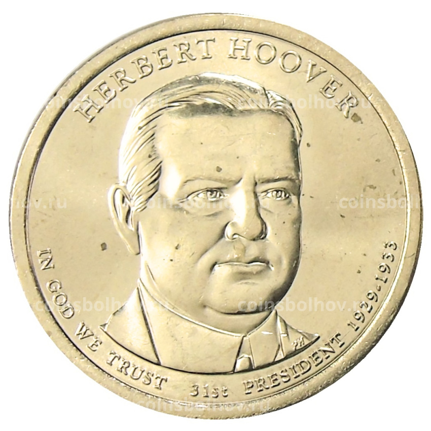 Монета 1 доллар 2014 года D США «31-й президент США Герберт Гувер»