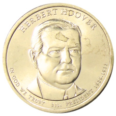 Монета 1 доллар 2014 года D США «31-й президент США Герберт Гувер» (аверс)