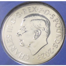 Монета 5 фунтов 2023 года Великобритания «Звери Тюдоров — Бык Кларенса» (в блистере) (реверс)