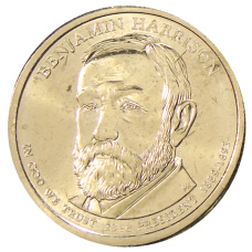 Монета 1 доллар 2012 года D США «23-й президент США Бенджамин Гаррисон» (аверс)