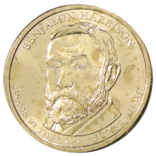 Монета 1 доллар 2012 года D США «23-й президент США Бенджамин Гаррисон» (аверс)