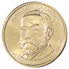 Монета 1 доллар 2012 года D США «23-й президент США Бенджамин Гаррисон» (аверс)