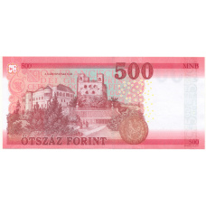 Банкнота 500 форинтов 2018 года Венгрия (реверс)