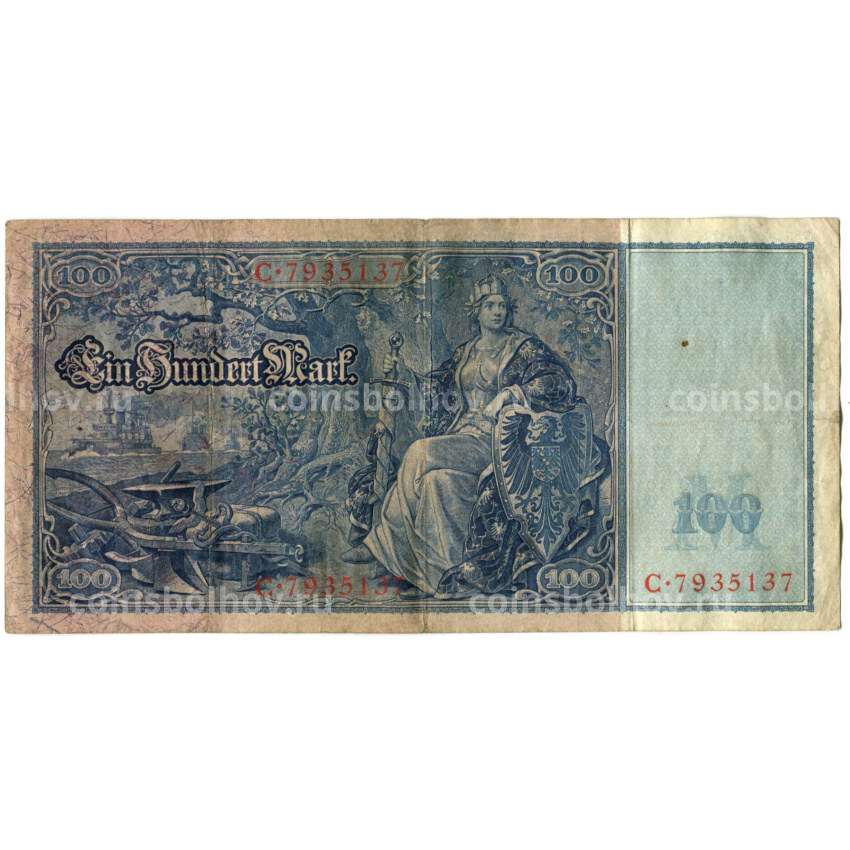 Банкнота 100 марок 1910 года Германия (вид 2)