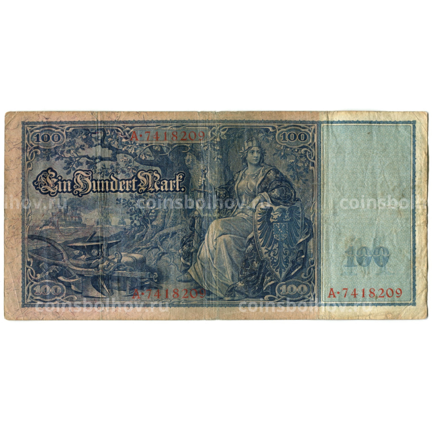 Банкнота 100 марок 1910 года Германия (вид 2)