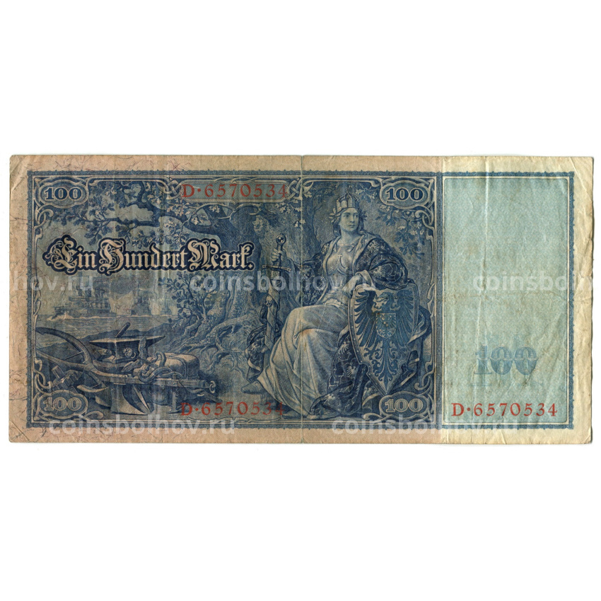 Банкнота 100 марок 1910 года Германия (вид 2)