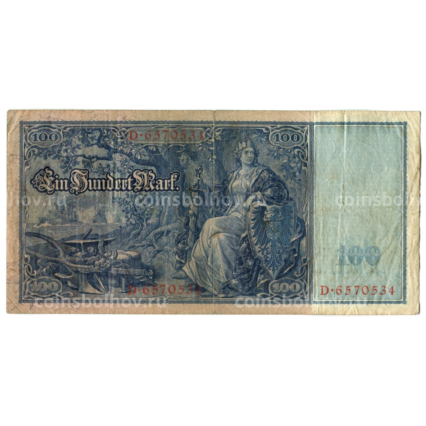 Банкнота 100 марок 1910 года Германия (вид 2)