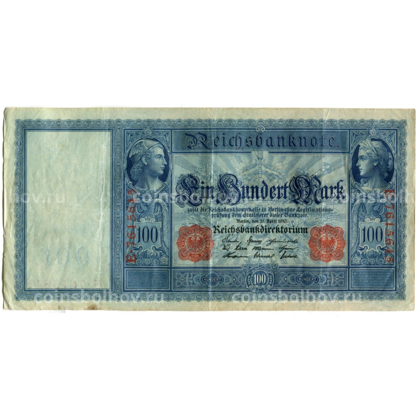 Банкнота 100 марок 1910 года Германия